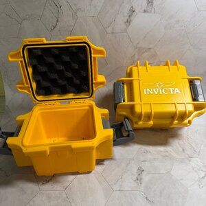 2 INVICTA 1-Slot Hard Plastic Watch Cases. Box Only Yellow and Gray